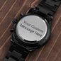 Black Chronograph Watch (Engravable) - For Him