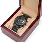 Black Chronograph Watch (Engravable) - For Him