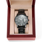 Black Chronograph Watch (Engravable) - For Him