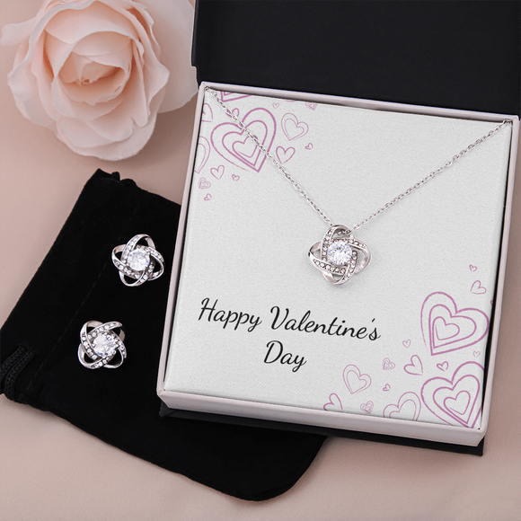 Valentine's Love Knot Set - Necklace & Earrings