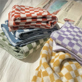 Retro Checkerboard Plaid Long-Staple Cotton Towel