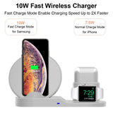 3 in 1 10W Fast Wireless Charger Dock Station